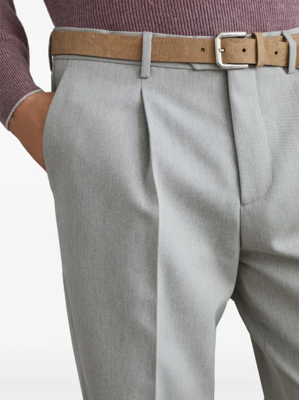 BRUNELLO CUCINELLI ブルネロクチネリ センタープレス パンツ Brunello Cucinelli センタープレス テーパードパンツ | グレー