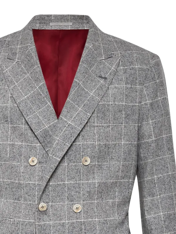 Brunello Cucinelli チェック シングルジャケット | ホワイト