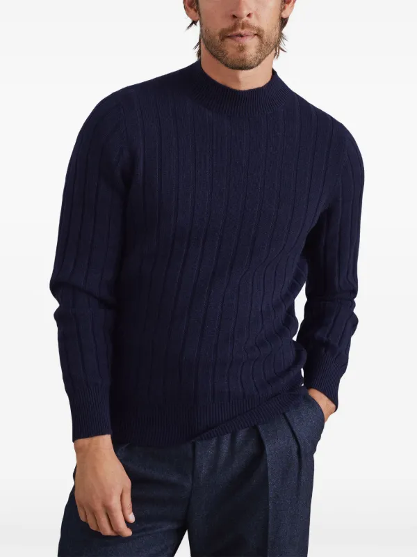 Navy blue ribbed turtleneck best sale