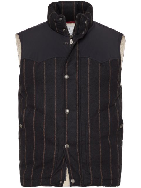 Brunello Cucinelli striped padded gilet Men