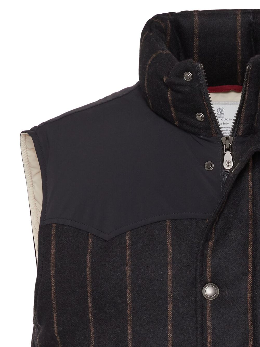 Brunello Cucinelli striped padded gilet Men