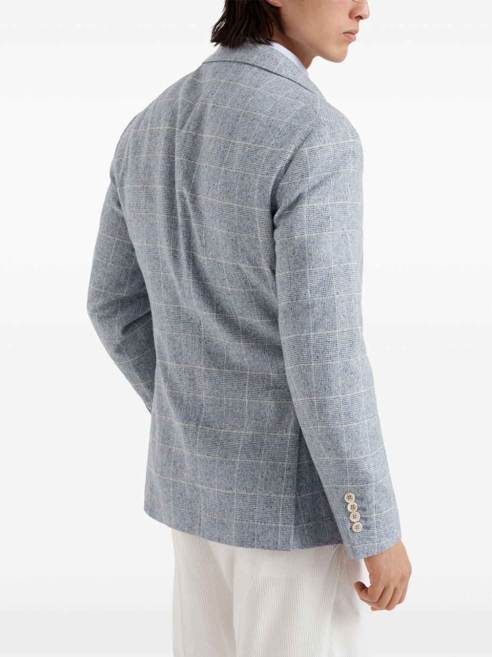 Brunello Cucinelli single-breasted checked blazer Men