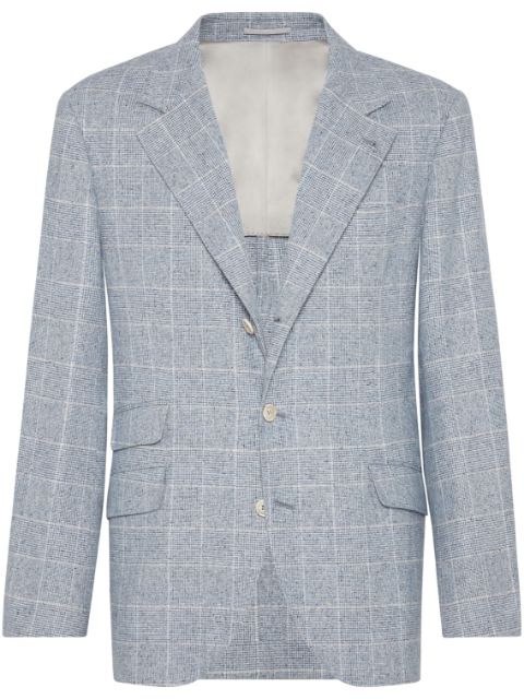 Brunello Cucinelli single-breasted checked blazer Men