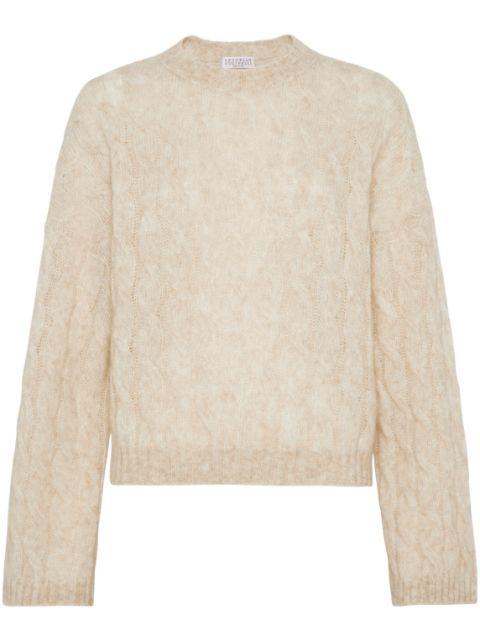 Brunello Cucinelli crew-neck cable-knit jumper Women