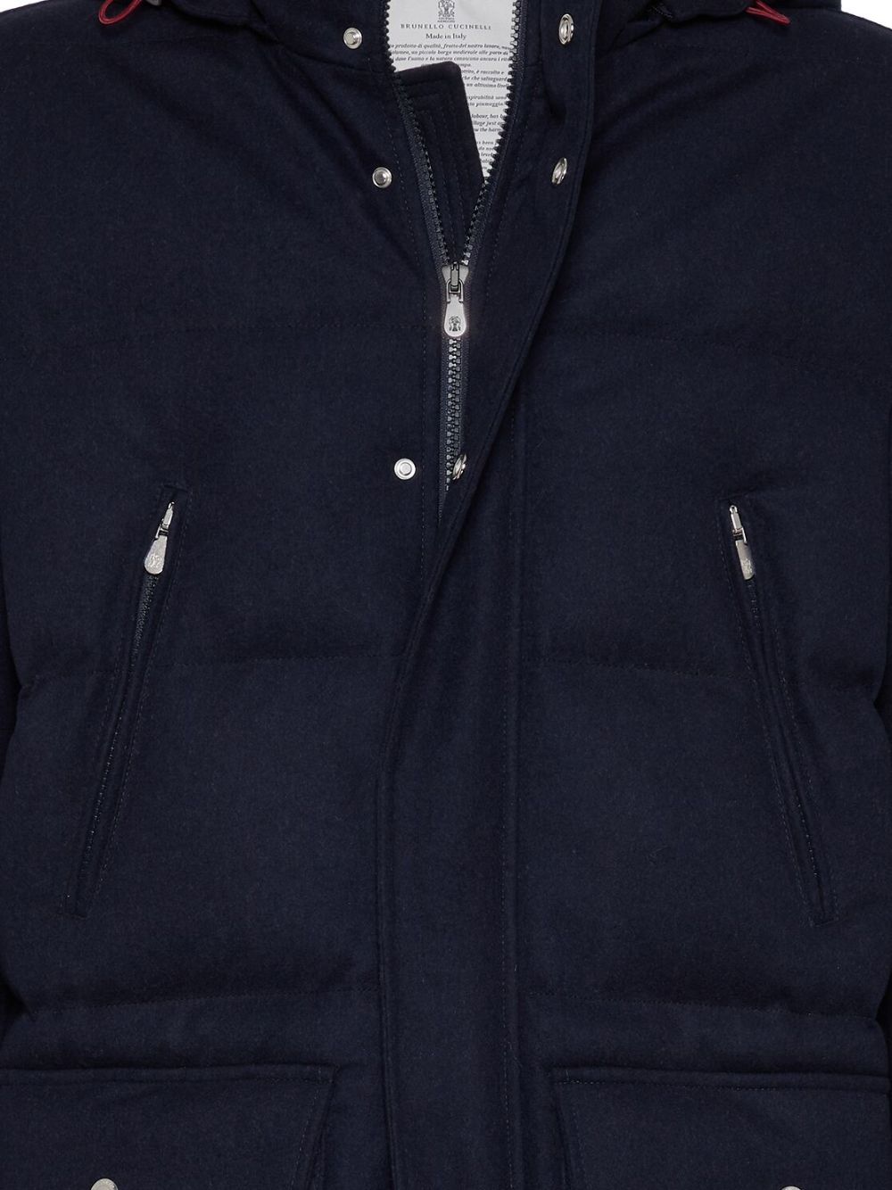 Brunello Cucinelli padded hooded wool jacket Men