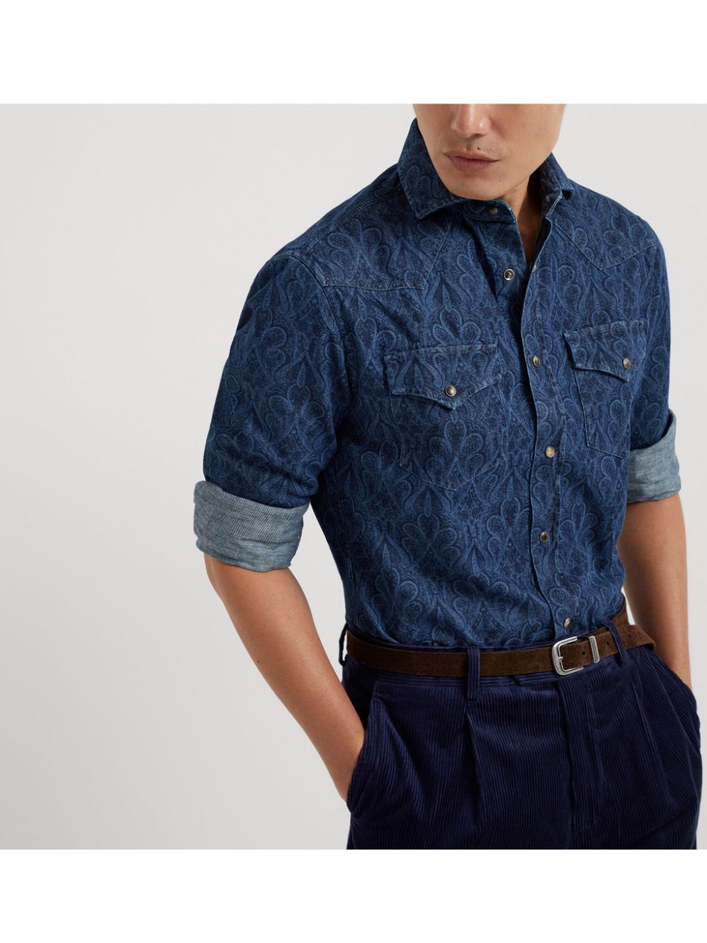 Affordable online deals Brunello Cucinelli denim shirt Men