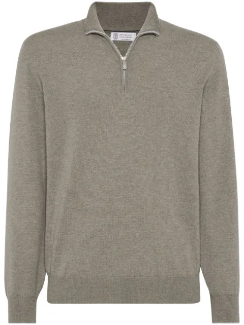 Brunello Cucinelli zip-fastening cashmere polo shirt 
