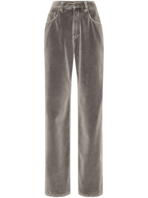 Brunello Cucinelli logo-patch flared trousers 