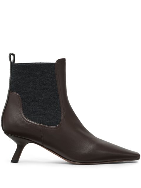 Brunello Cucinelli Monili detail leather ankle boots Women