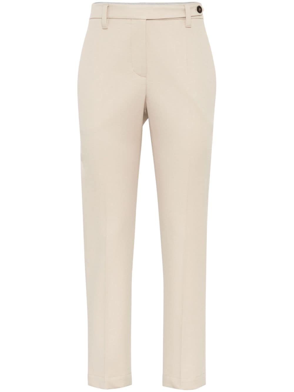 Brunello Cucinelli Tapered Tailored Trousers In Neutrals