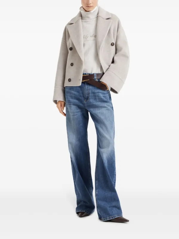 コート BRUNELLO CUCINELLI DOUBLE BREASTED JACKET Brunello Cucinelli double-breasted peak-lapel Jacket