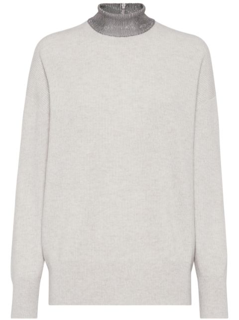 Brunello Cucinelli Monili-chain cashmere jumper Women