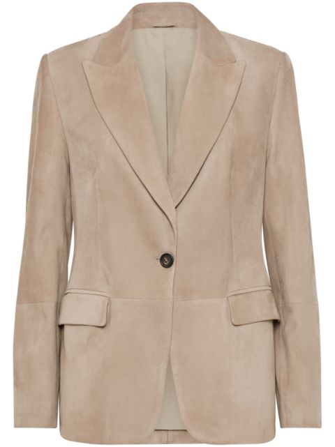 Brunello Cucinelli single-breasted suede blazer Women