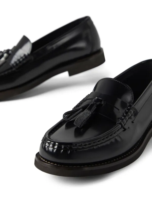 Brunello Cucinelli Monili-tassel Polished Leather Loafers