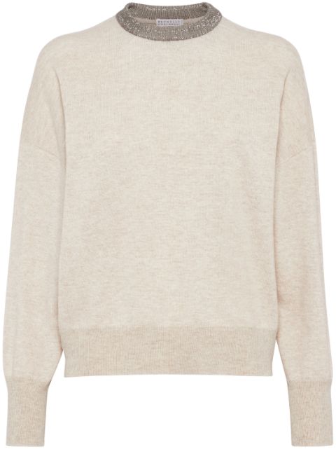 Brunello Cucinelli Monili-chain cashmere jumper Women