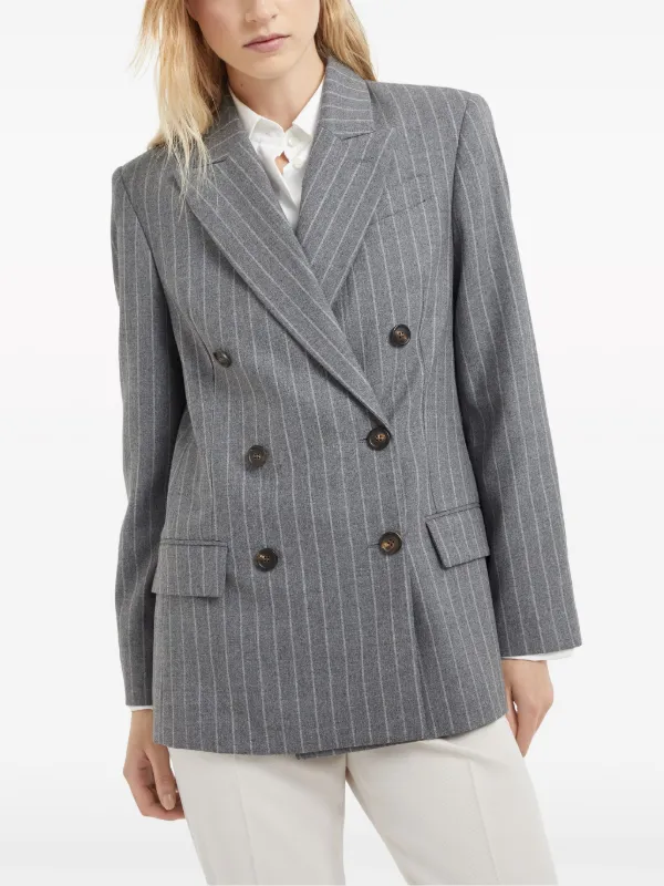 ジャケット BRUNELLO CUCINELLI Pinstripe blazer Brunello Cucinelli Pinstripe double-breasted Blazer | Grey