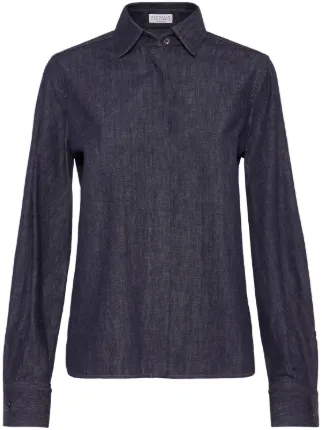 Brunello Cucinelli モニーレ デニムシャツ | ブルー | FARFETCH JP