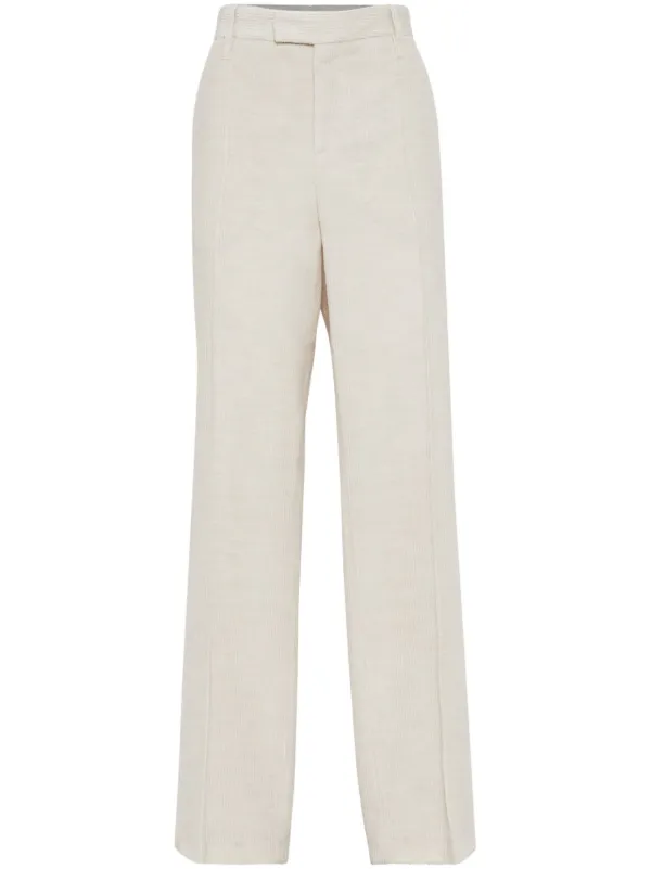 Brunello Cucinelli ストレート コーデュロイパンツ | ホワイト