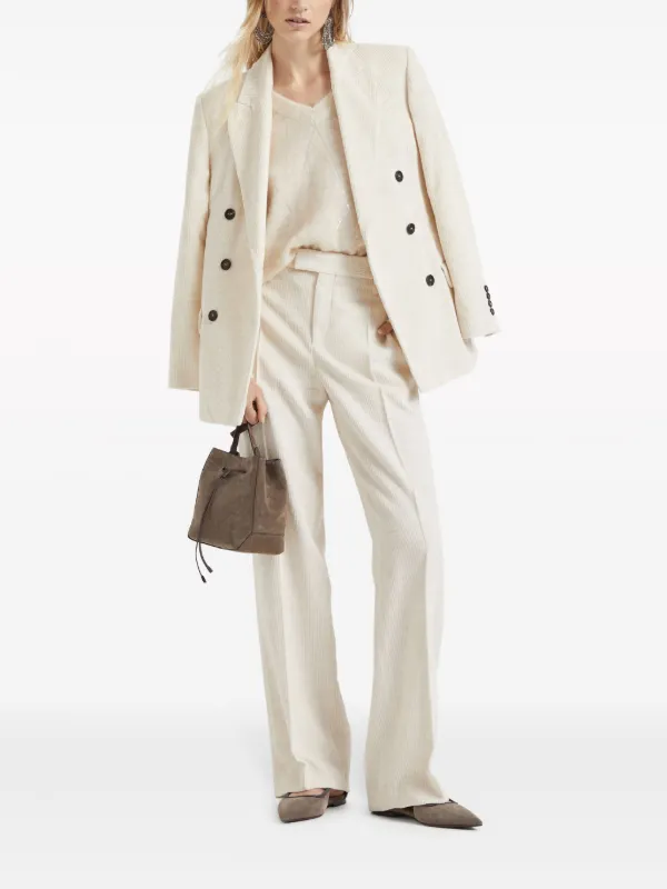 ブルネロクチネリ ストレートパンツ スキニー コーデュロイパンツ イタリア製 Brunello Cucinelli ストレート コーデュロイパンツ | ホワイト