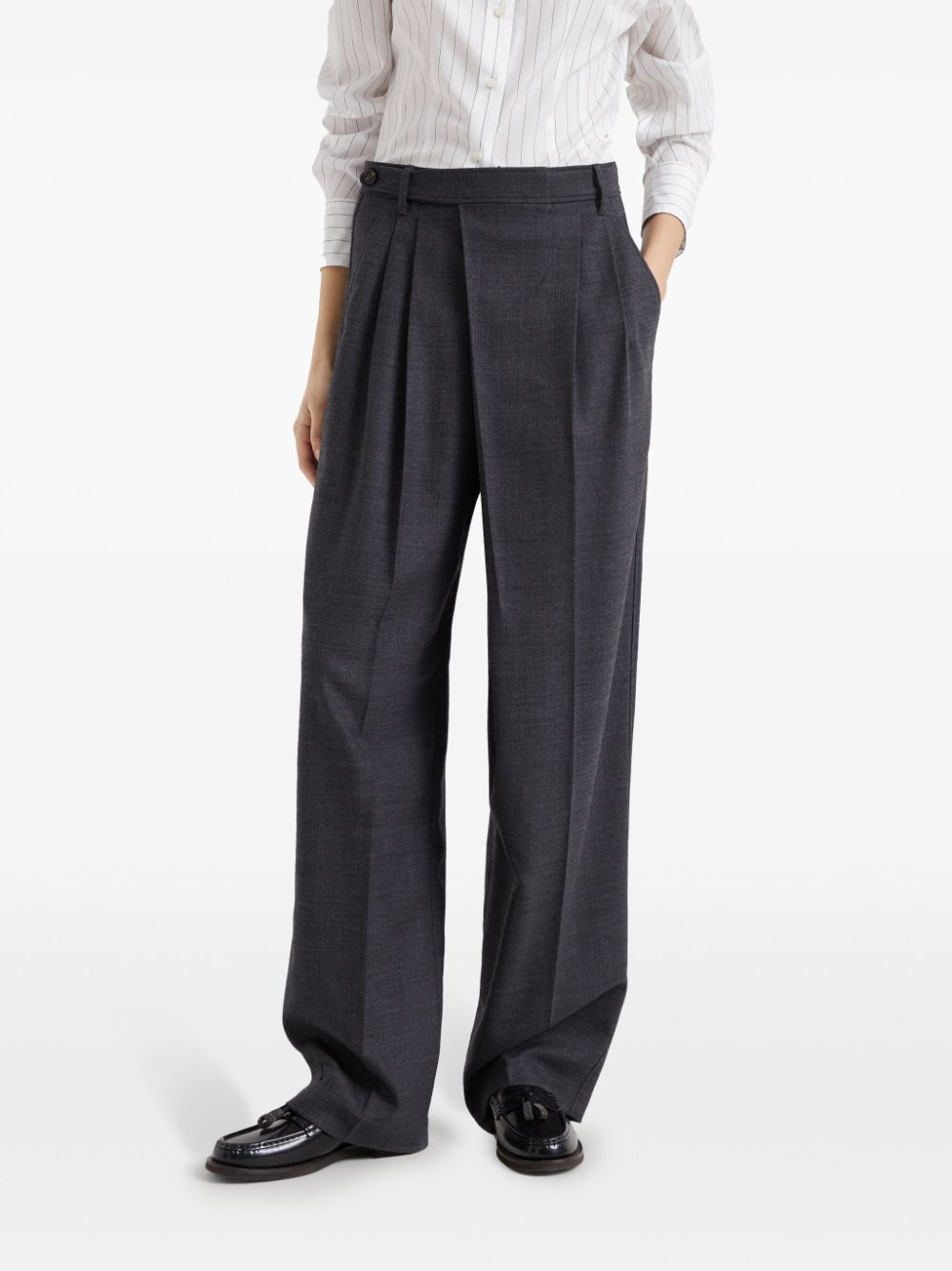 Brunello Cucinelli melange-effect tailored trousers Women