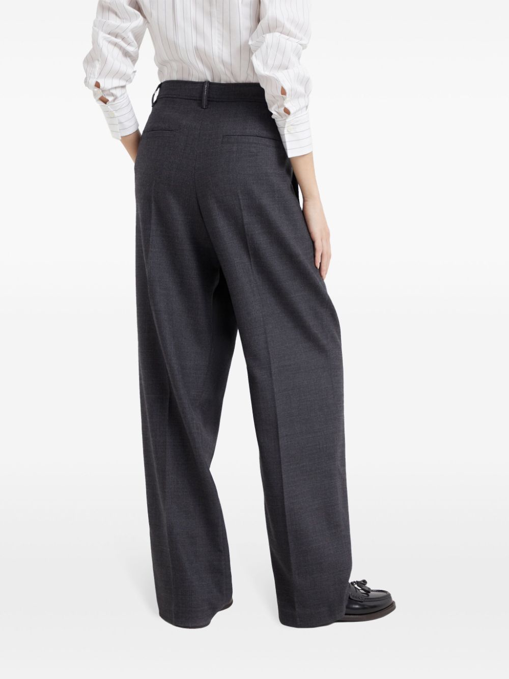 Brunello Cucinelli melange-effect tailored trousers Women