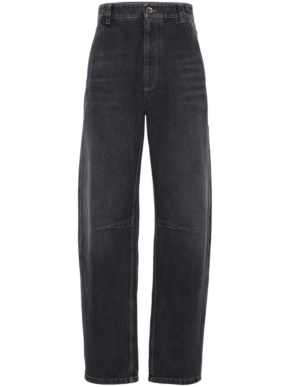 Brunello Cucinelli High-rise Straight-leg Jeans In Black