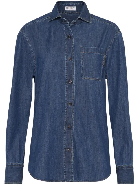 Brunello Cucinelli Monili-detail buttoned denim shirt