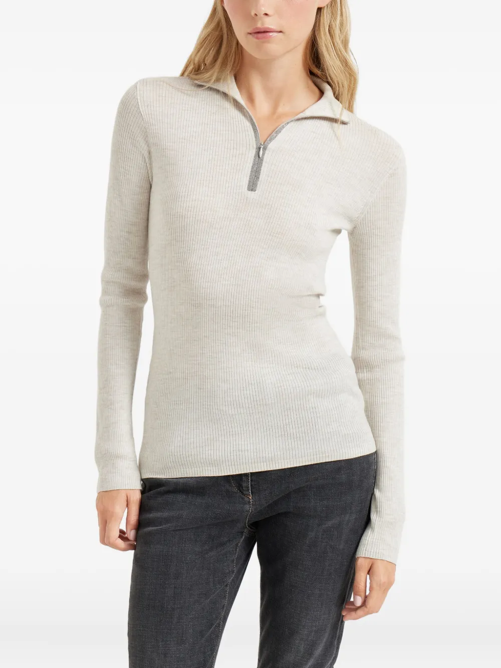 Brunello Cucinelli ハーフジップ プルオーバー | ニュートラル