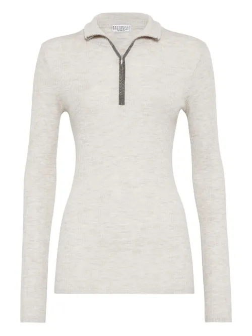 Pull à col zippé - Brunello Cucinelli - Modalova