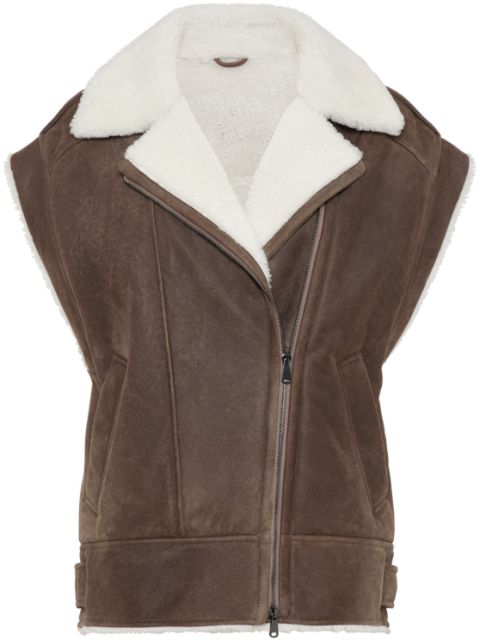 Brunello Cucinelli zip-up shearling vest