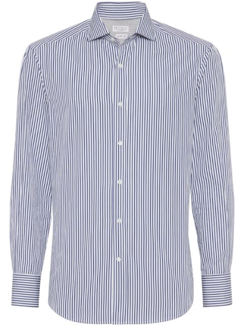 Brunello Cucinelli stripe pattern cotton shirt Men