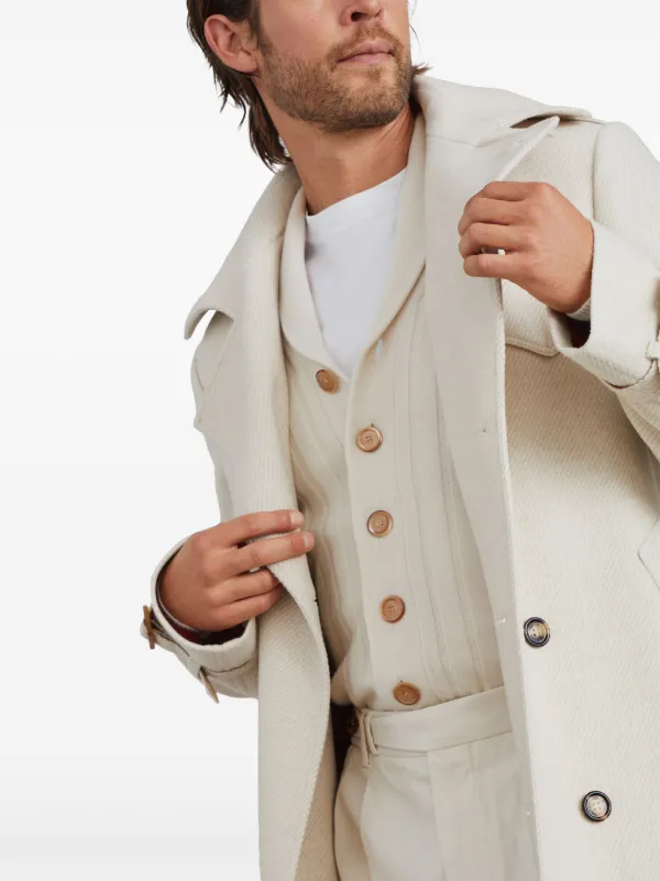 Brunello Cucinelli Long double-breasted Coat | Neutrals