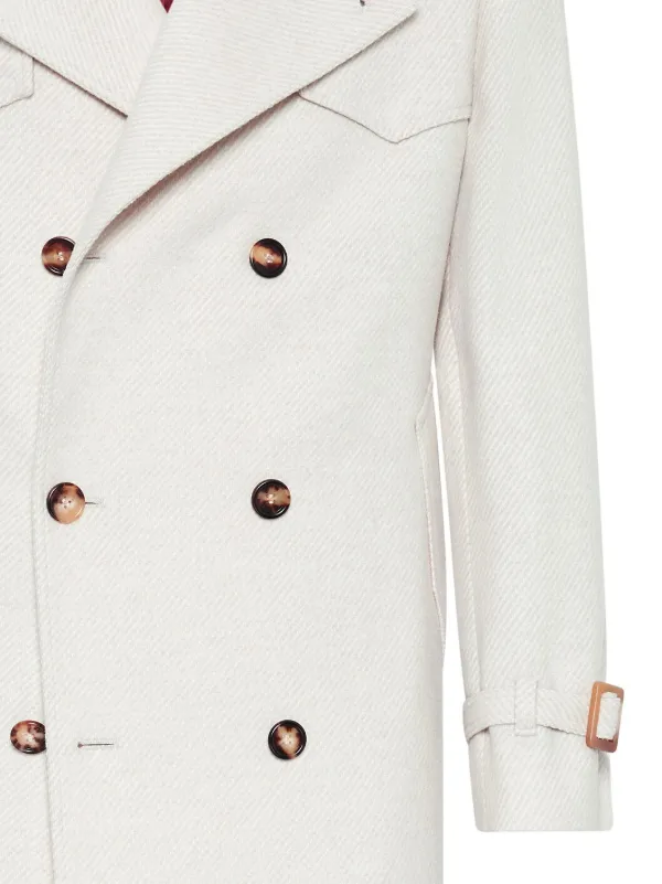 Brunello Cucinelli ロング ダブルコート | ニュートラル | FARFETCH JP