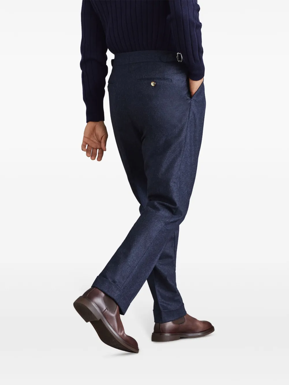 Brunello Cucinelli Pantalon met toelopende pijpen Blauw