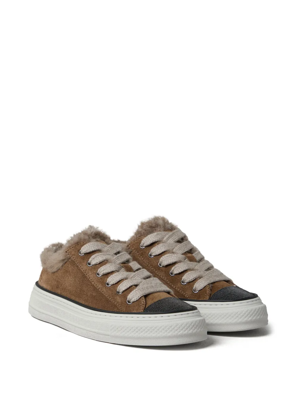 Brunello Cucinelli Suède sneakers Bruin