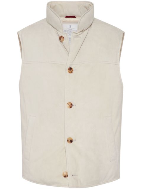 Brunello Cucinelli padded leather vest Men