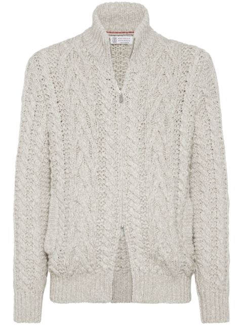 Brunello Cucinelli cable-knit zip-up cardigan Men