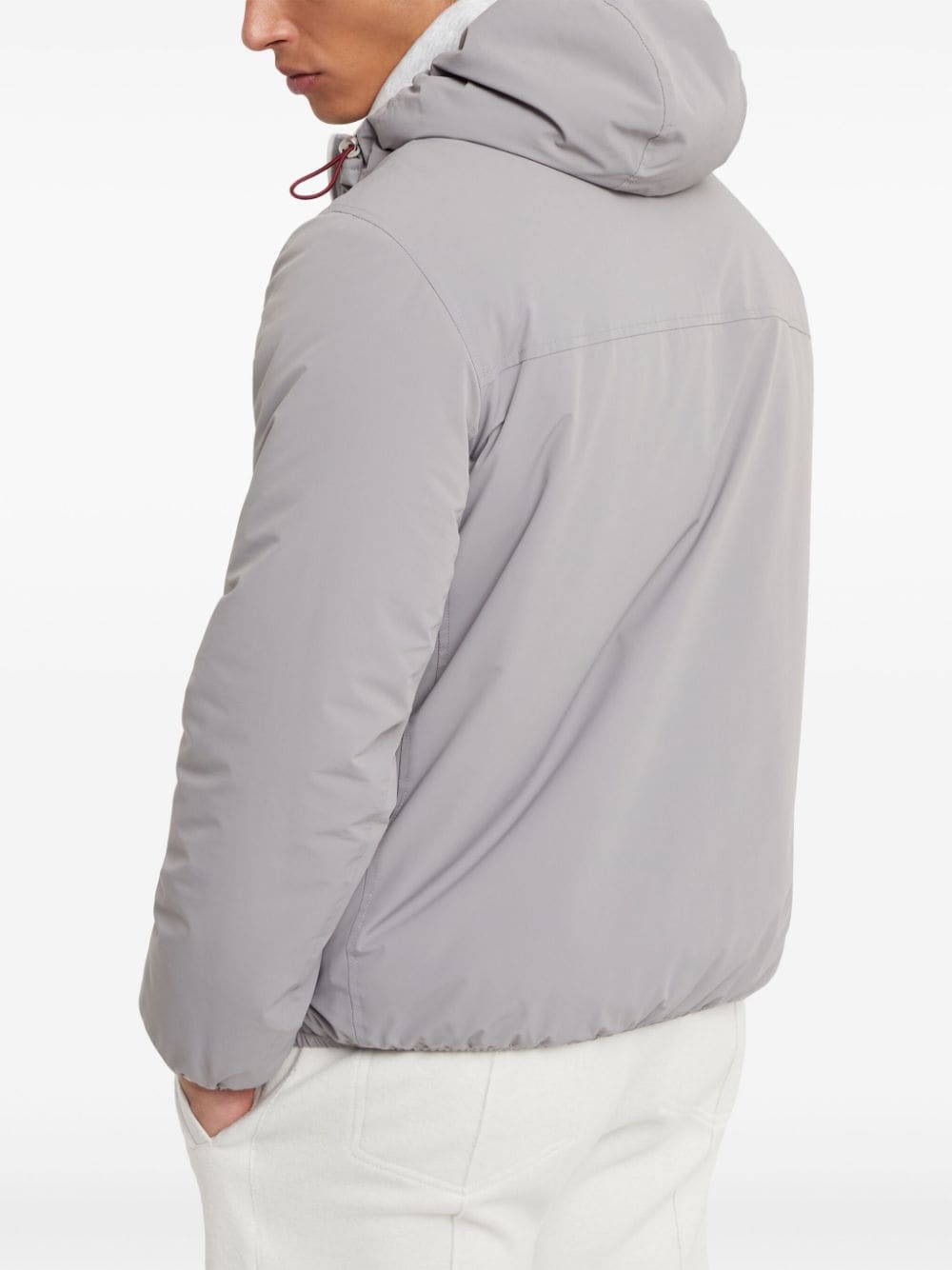 Shop Brunello Cucinelli Water-resistant Hooded Jacket In Grey