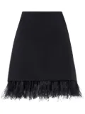 Brunello Cucinelli feather-trimmed miniskirt - Black
