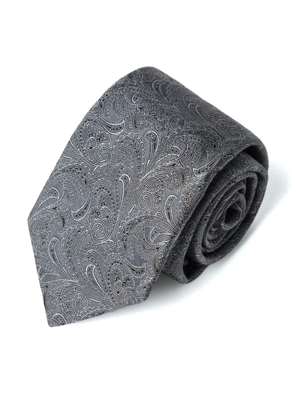 Shop Brunello Cucinelli Jacquard Silk Tie In 灰色