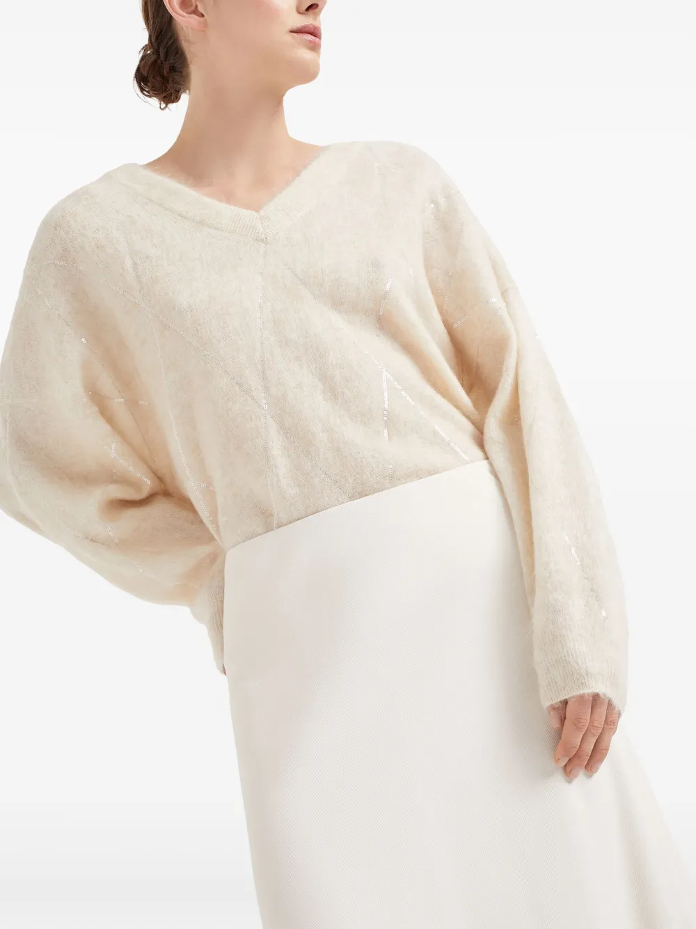 Brunello Cucinelli Maxi-rok met A-lijn Wit