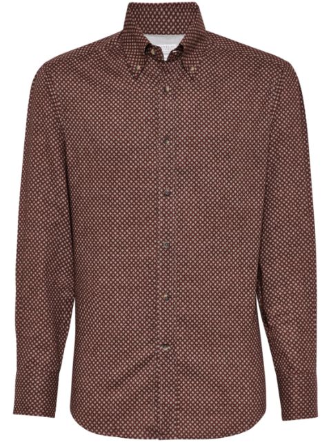 Brunello Cucinelli geometric-pattern cotton shirt Men