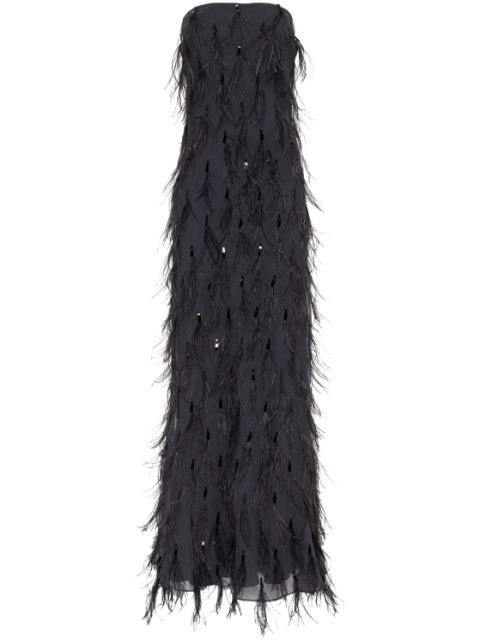 Brunello Cucinelli feather-detail gown Women