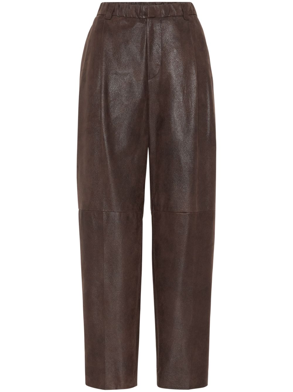 straight-leg leather trousers