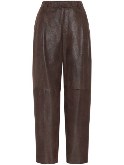 Brunello Cucinelli straight-leg leather trousers Women