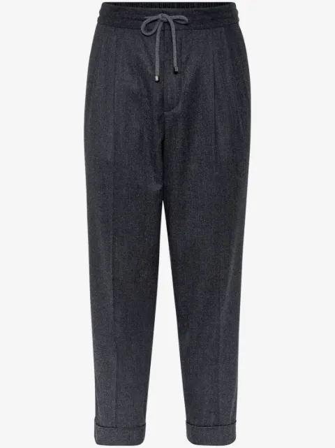 Brunello Cucinelli pantalones tapered con cordones