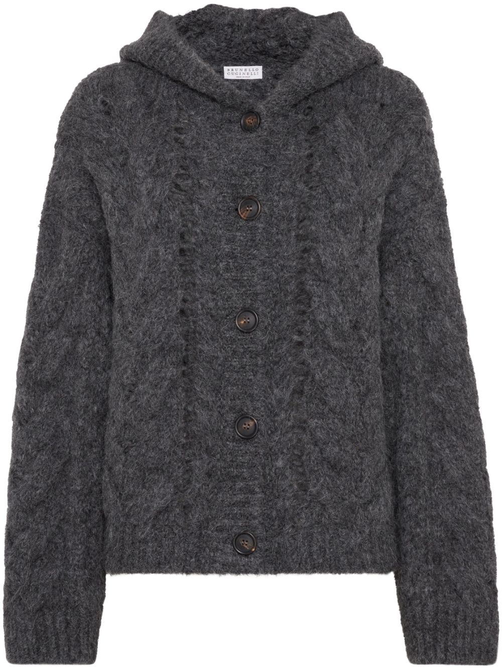 Brunello Cucinelli brushed-effect cardigan - Grey