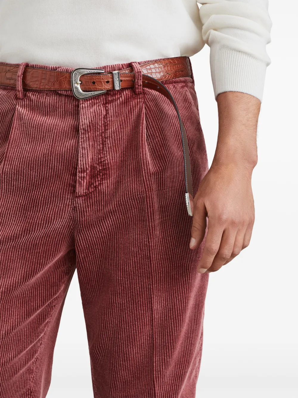 Brunello Cucinelli Broek met toelopende pijpen Rood
