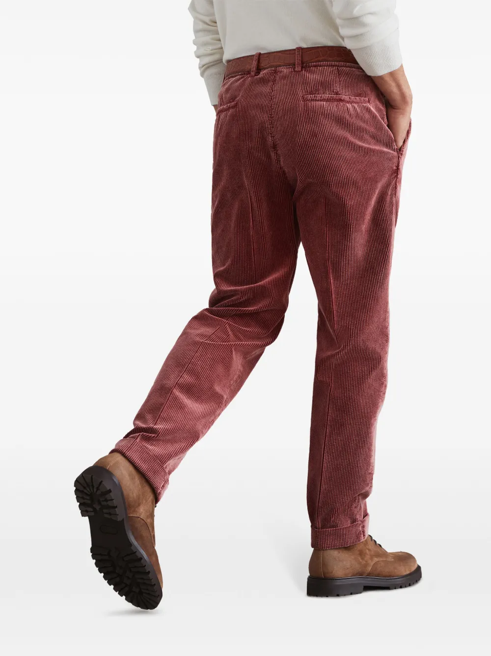 Brunello Cucinelli Broek met toelopende pijpen Rood