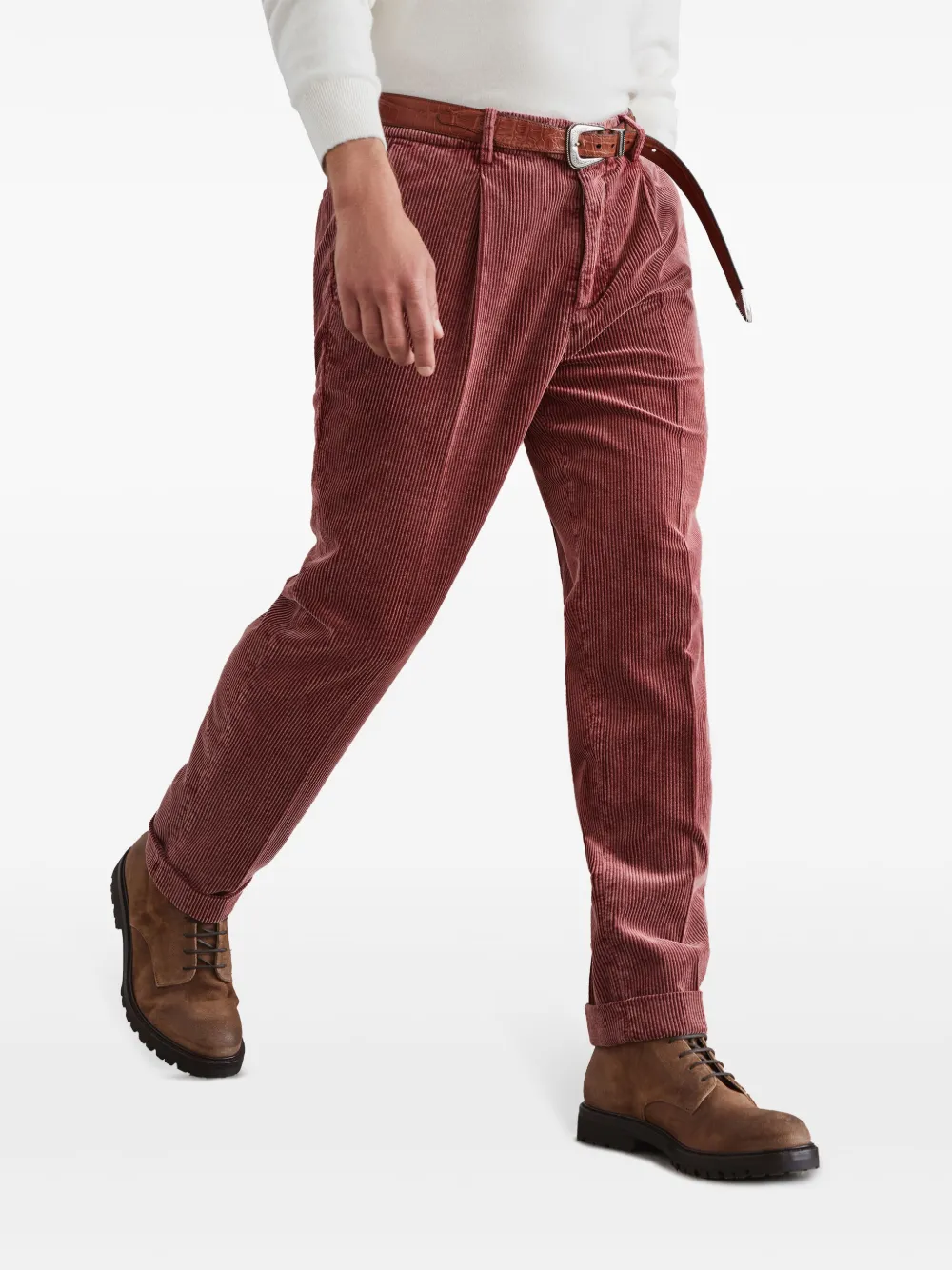 Brunello Cucinelli Broek met toelopende pijpen Rood
